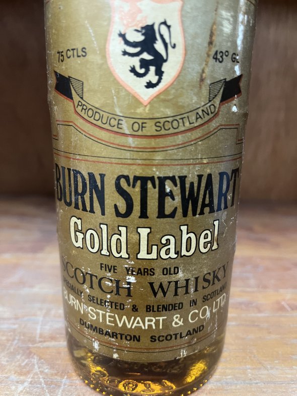 Rare 1960's Whisky Burn Stewart Gold Label 5 Year old 75CL 43% GL 