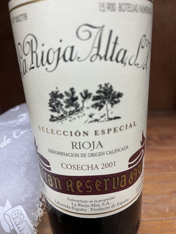 La Rioja Alta Gran Reserva 890 Seleccion Especial
