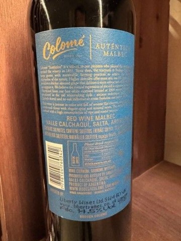 Colom&eacute; Aut&eacute;ntico Malbec