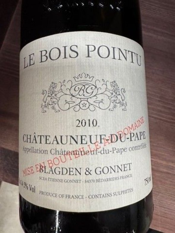 Chateauneuf du Pape, Le Bois Pointu, Blagden and Gonnet