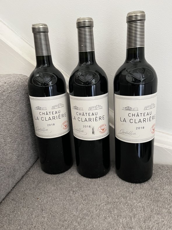 2018 (3 bottles) Chateau La Clariere, Castillon-Cotes de Bordeaux