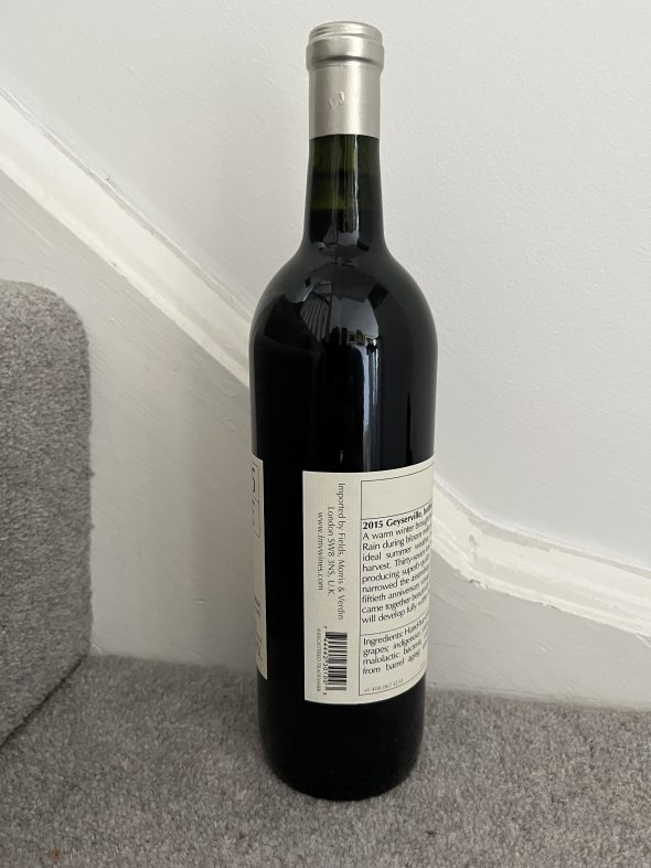 2015 Ridge, Geyserville, Alexander Valley