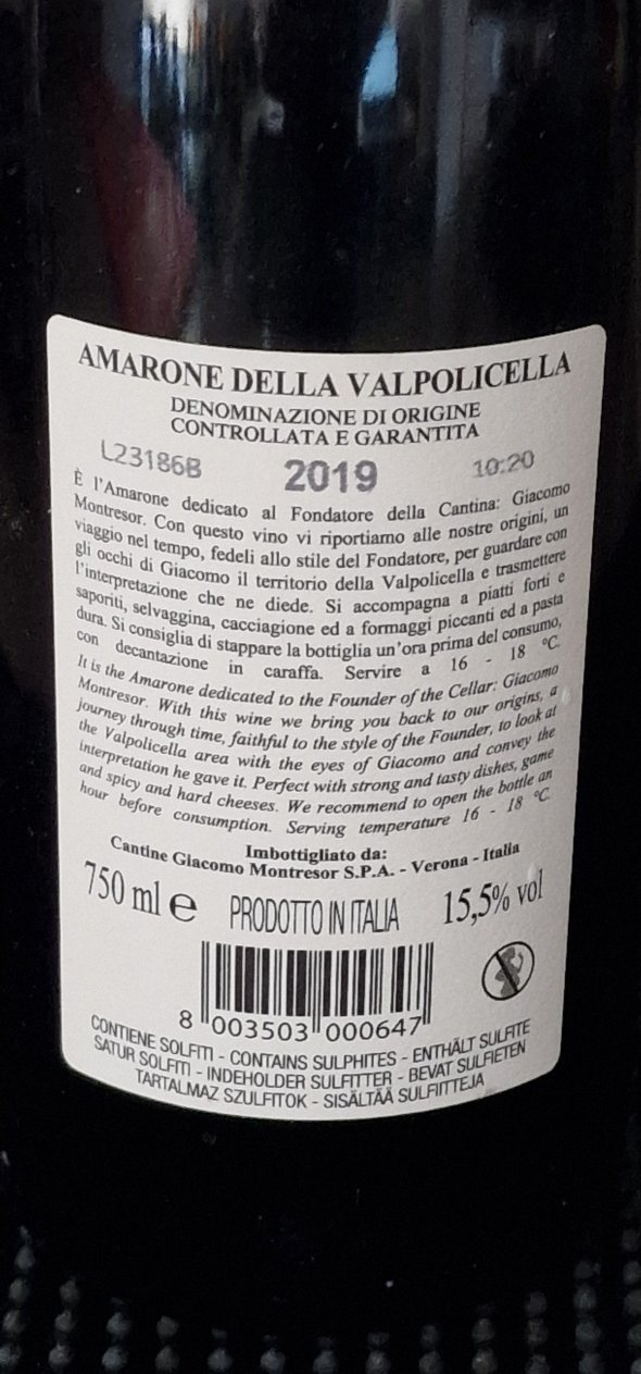 Giacomo Montresor, Amarone della Valpolicella