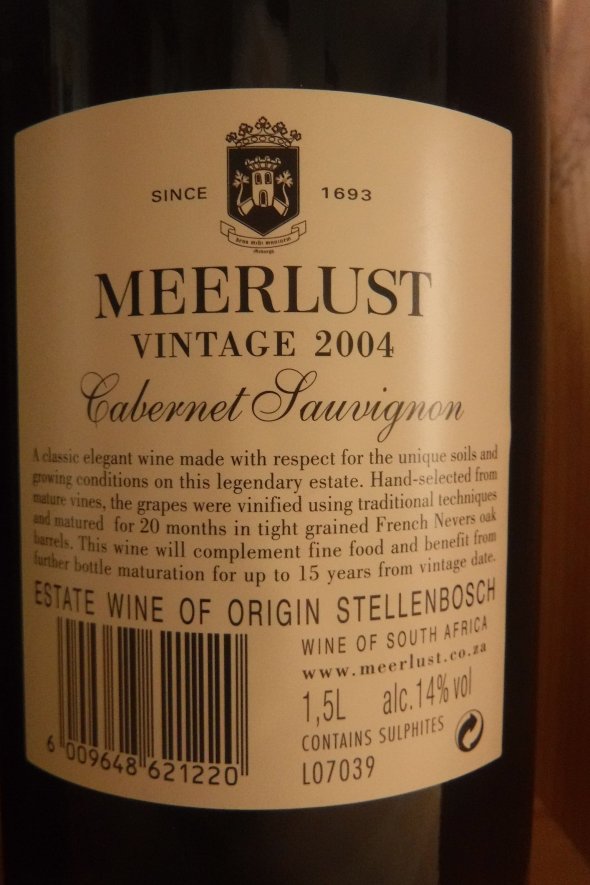 Meerlust, The Magic Flute Edition Cabernet Sauvignon Magnum, Stellenbosch