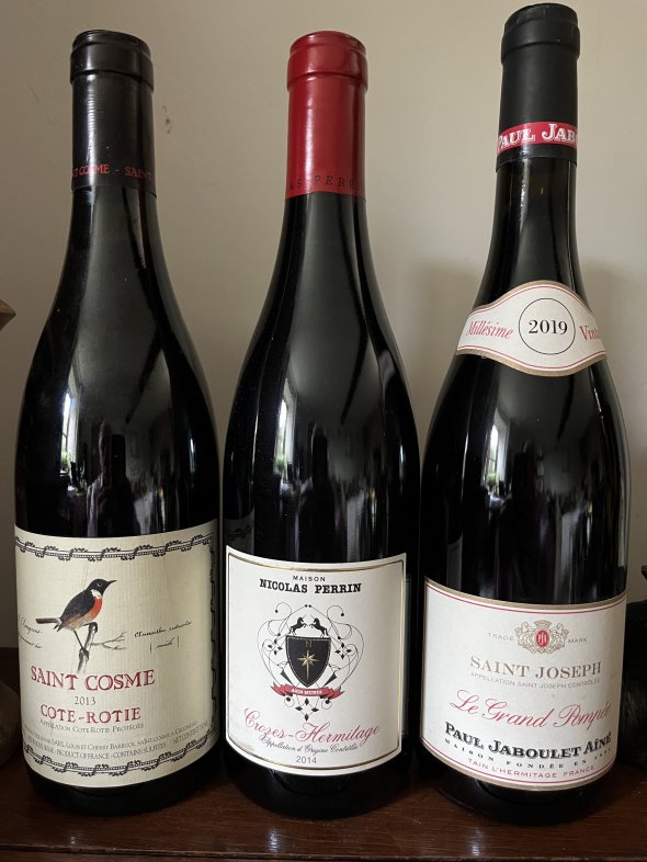 Mature Trio of impeccable Northern Rh&ocirc;ne reds