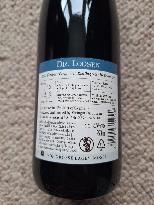 Dr loosen Urziger Wurzgarten Riesling GG Alte Reben Dry