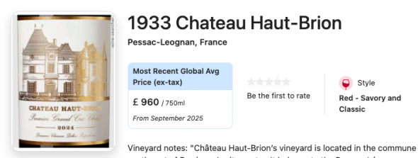 Chateau Haut-Brion Premier Cru Classe, Pessac-Leognan