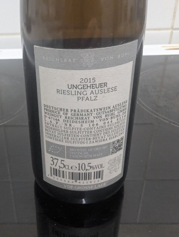 Reichsrat von Buhl, Forster Ungeheuer Riesling Auslese, Pfalz
