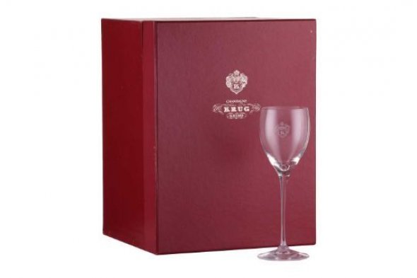 Krug Grande Cuv&eacute;e &ldquo;Tramp 20th Anniversary&rdquo; 1969&ndash;1989 &ndash; 75cl in Tramp OWC + 12 Krug Flutes (Unused)