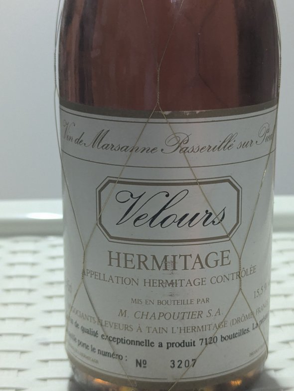 1982 M. Chapoutier Hermitage &ldquo;Velours&rdquo; &ndash; 75cl (Sweet Marsanne) in OWC - VERY RARE