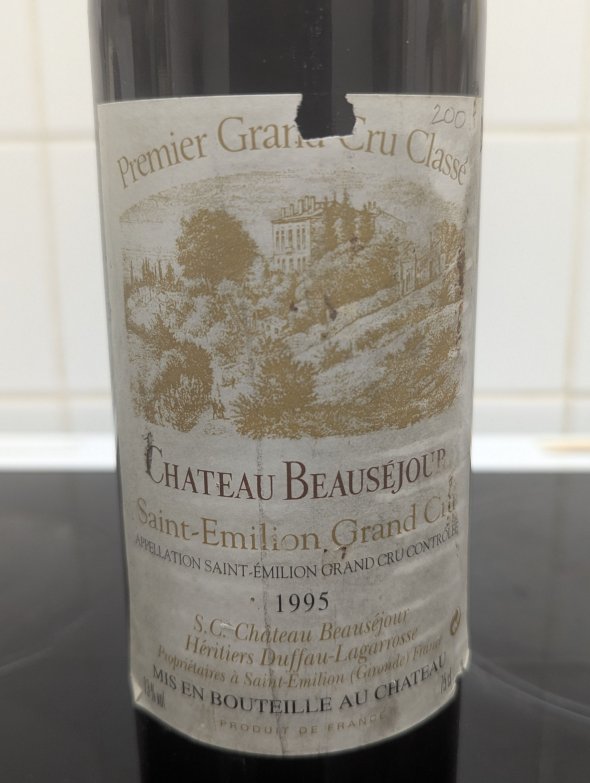 1995 Chateau Beausejour (Duffau-Lagarrosse) Premier Grand Cru Classe B, Saint-Emilion Grand Cru