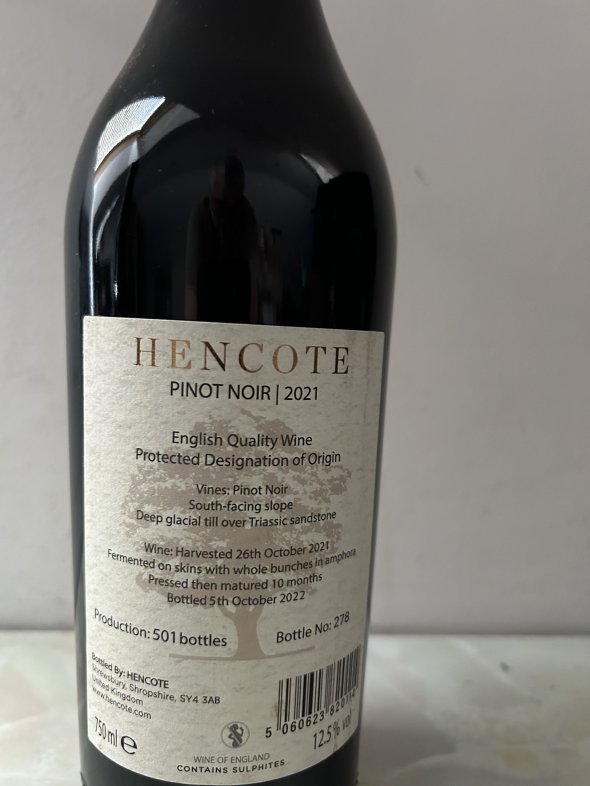 Hencote, Pinot Noir, Shropshire, England