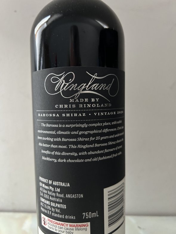 Chris Ringland, CR Barossa Shiraz