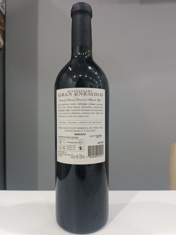 El Enemigo (Aleanna), Gran Enemigo Gualtallary Single Vineyard Cabernet Franc, Tupungato