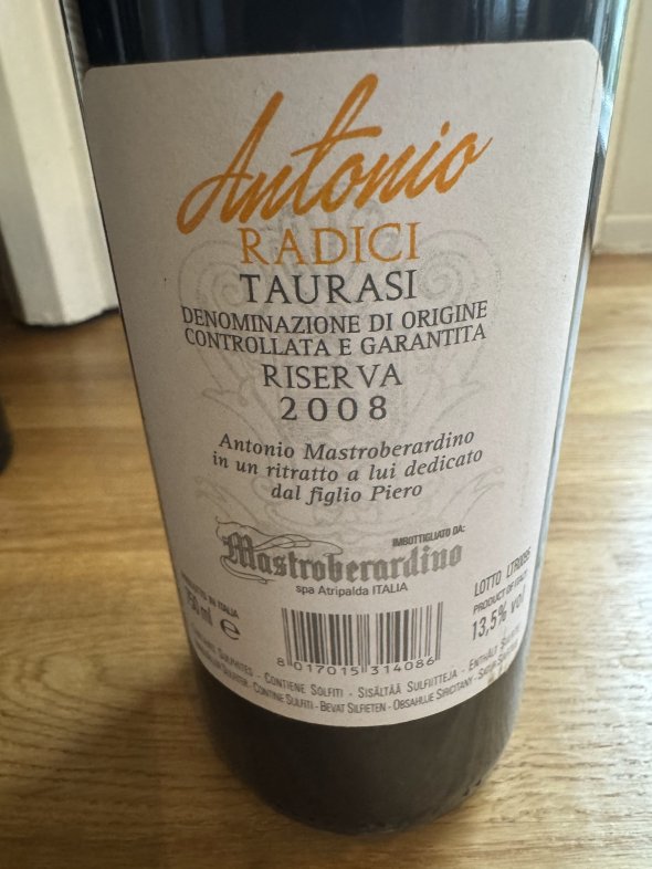 Mastroberardino, Radici Riserva Antonio, Taurasi