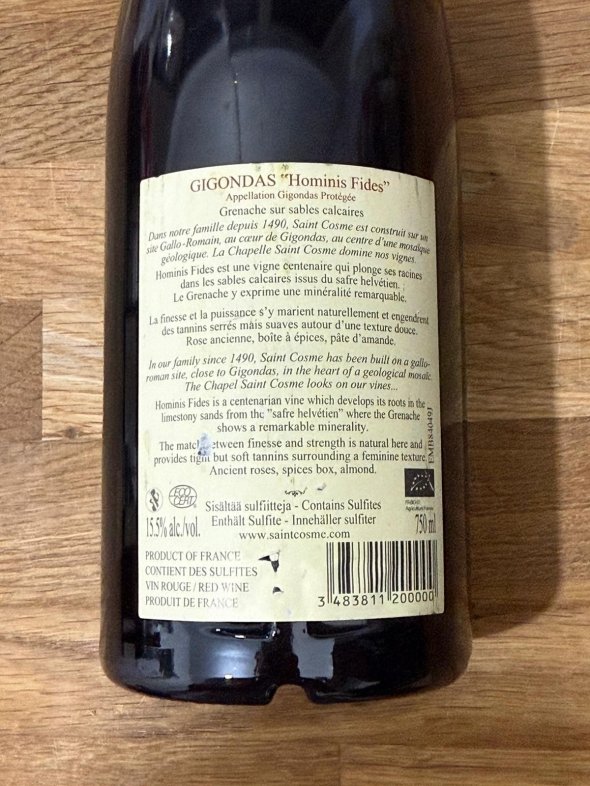 Chateau de Saint Cosme, Gigondas, Hominis Fides