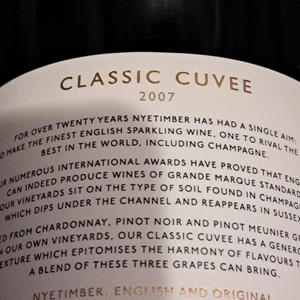 NYETIMBER CLASSIC CUVEE 2007