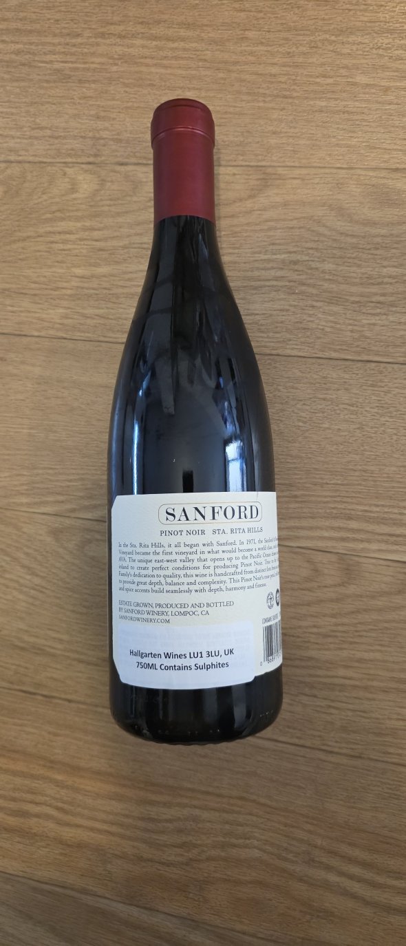 Sanford Pinot Noir, Sta. Rita Hills