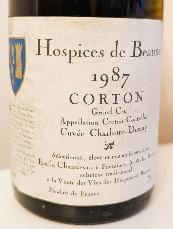 Hospices de Beaune, Corton Grand Cru, Cuvee Charlotte Dumay