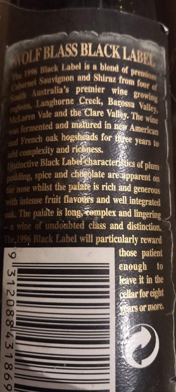Chapel Hill, Reserve, 1990 McLaren Vale and Wolf Blass 96