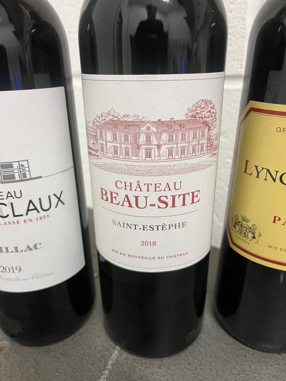 1 X Ch Lynch Moussas Pauillac 2005 1 X Ch Pedesclaux Pauillac 2019 1 X Ch Beausite 2918 St  Estephe 