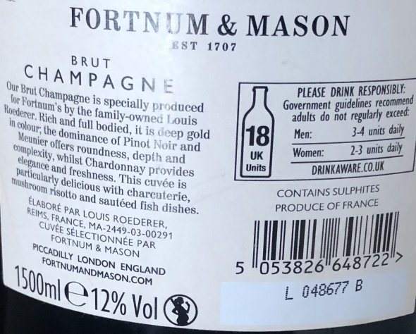 Fortnum & Mason (Louis Roederer), Reserve Brut NV