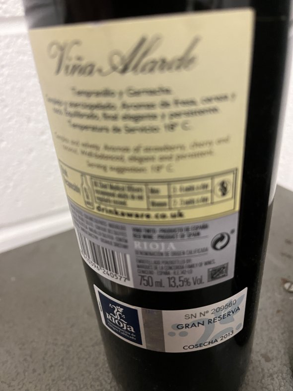 Marques De La Concordia Vina Alarde Gran Reserva Rioja