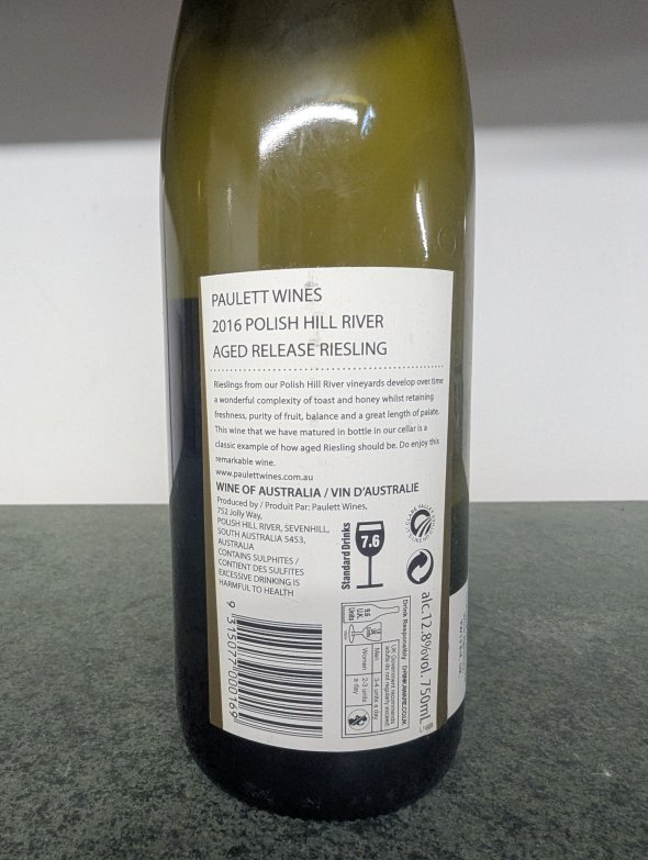 Pauletts, Polish Hill River Aged Release Riesling, Clare Valley
