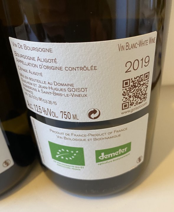 Guilhem et Jean-Hugues Goisot, Bourgogne Aligote