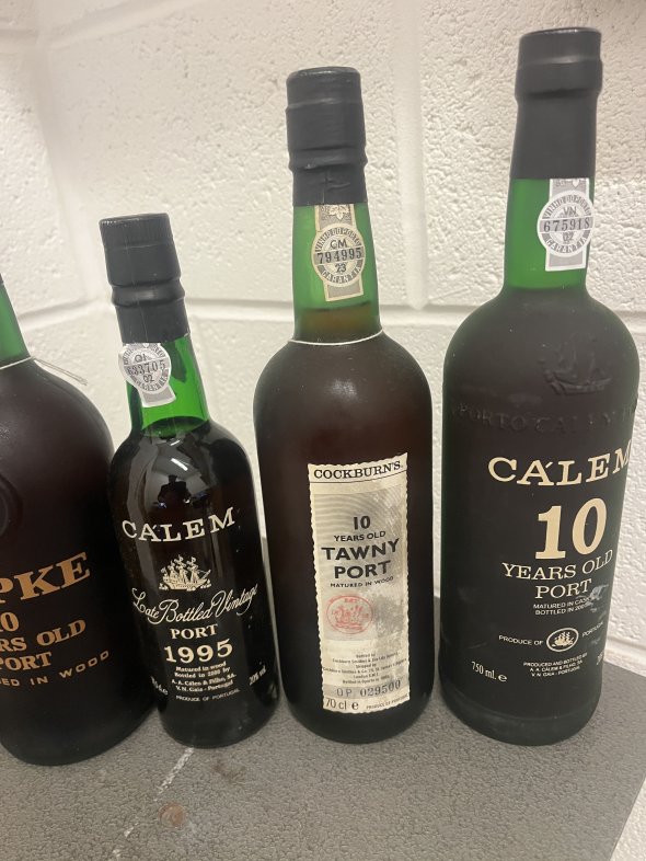 Collection of 10 year old Tawny Ports X 4 & Half Calem 1995 LBV