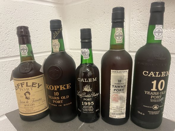 Collection of 10 year old Tawny Ports X 4 & Half Calem 1995 LBV