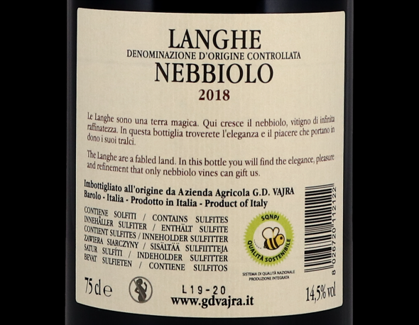Nebbiolo Langhe, GD Vajra 2018