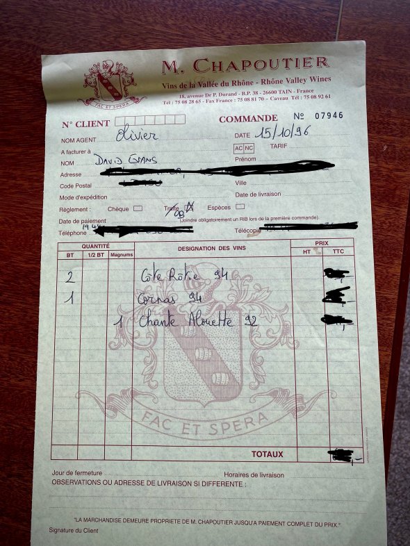 M. Chapoutier, Cote Rotie