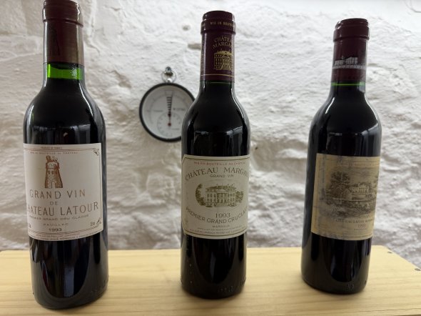 Amazing trio of 1st Growth 1993 half bottles from Margaux, Lafite and Latour