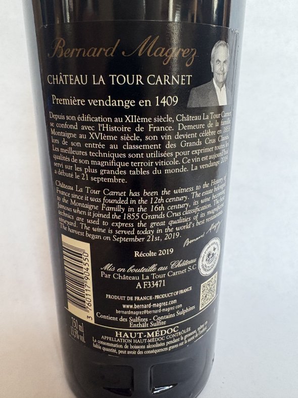 Chateau La Tour Carnet 4eme Cru Classe, Haut-Medoc