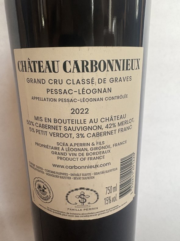 Chateau Carbonnieux, Rouge Cru Classe, Pessac-Leognan