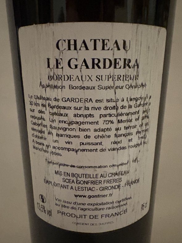 Chateau Le Gardera, Bordeaux Superieur