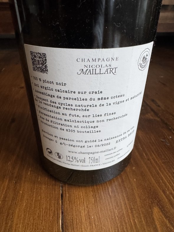 Nicolas Maillart, Villers-Allerand Premier Cru, Montchenot - Blanc de Noirs Extra Brut