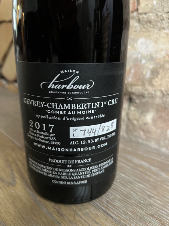 Maison Harbour, Gevrey-Chambertin Premier Cru, Combe au Moine