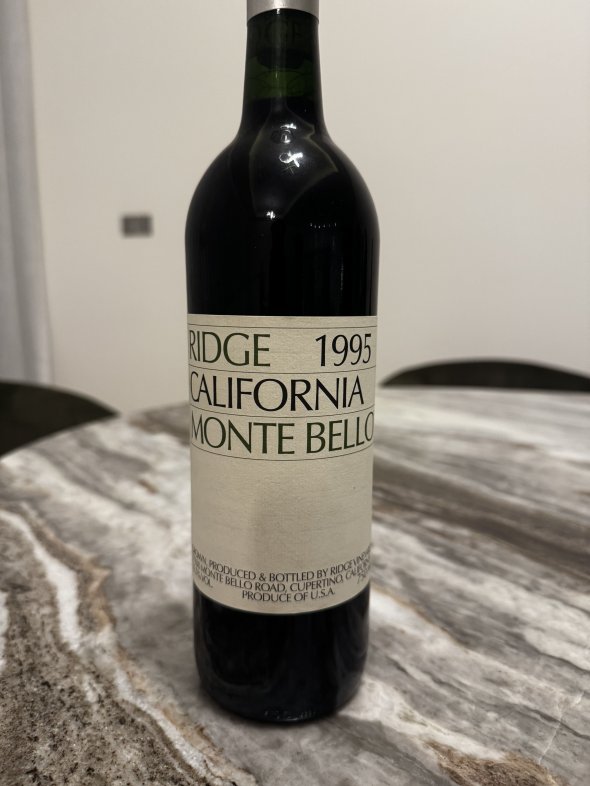 Ridge, California Cabernet Sauvignon Monte Bello, Santa Cruz Mountains