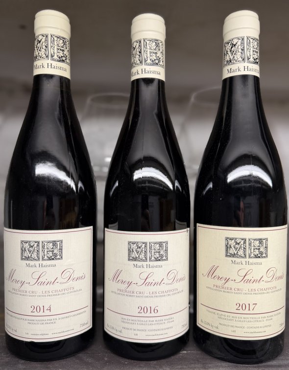 Mark Haisma, Morey-Saint-Denis Premier Cru, Les Chaffots 2014, 2016, 2017 mini-vertical 