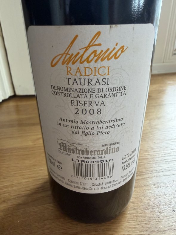 Mastroberardino, Radici Riserva Antonio, Taurasi