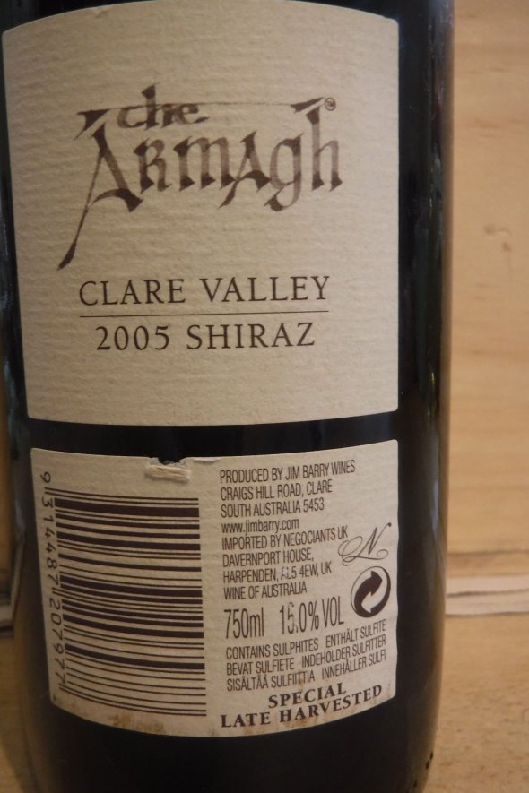 Jim Barry, The Armagh Shiraz, Clare Valley