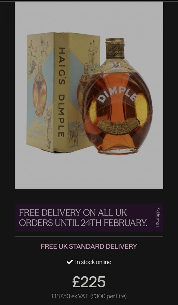 John Haig Dimple Blended Whiskey 50'-70'