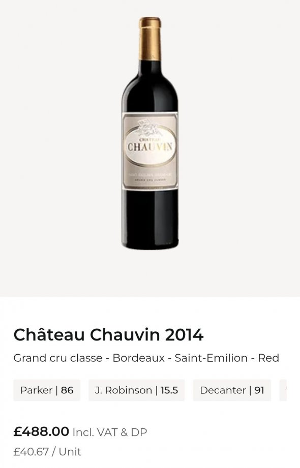 Chateau Chauvin Saint -Emilion Grand Cru 2014