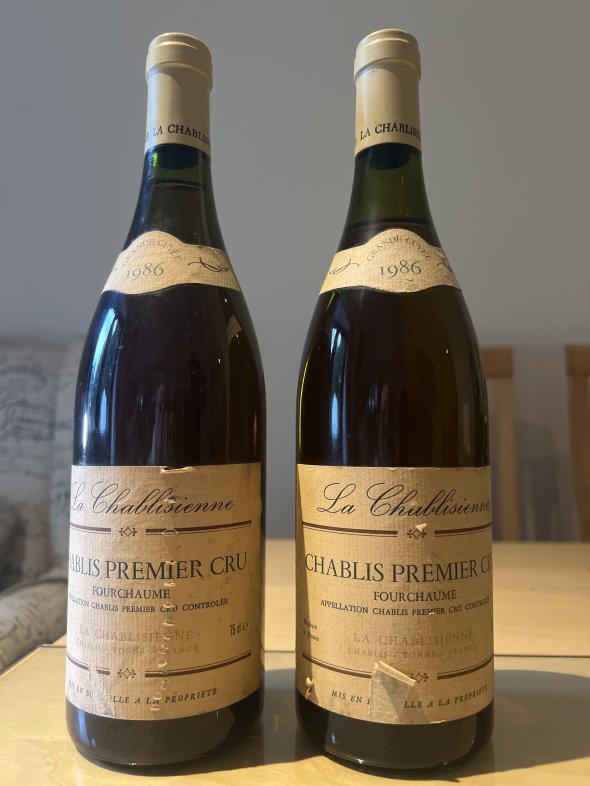 La Chablisienne, Chablis Premier Cru, Fourchaume, (2 bottles 1986 NO RESERVE)