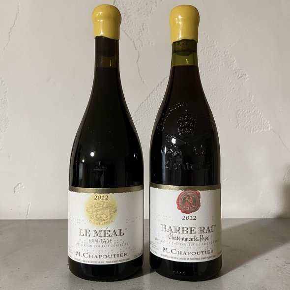 Mixed Lot, M.Chapoutier Hermitage Le Meal 2012, 99 Points and M.Chapoutier Chateauneuf du Pape Barbe Rac 2012