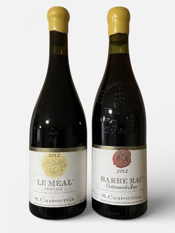 Mixed Lot, M.Chapoutier Hermitage Le Meal 2012, 99 Points and M.Chapoutier Chateauneuf du Pape Barbe Rac 2012