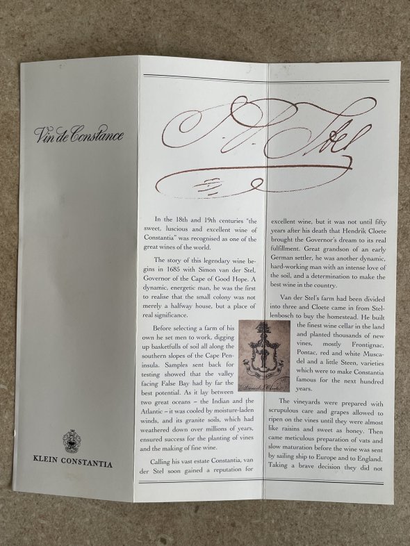 Klein Constantia, Vin De Constance, Constantia