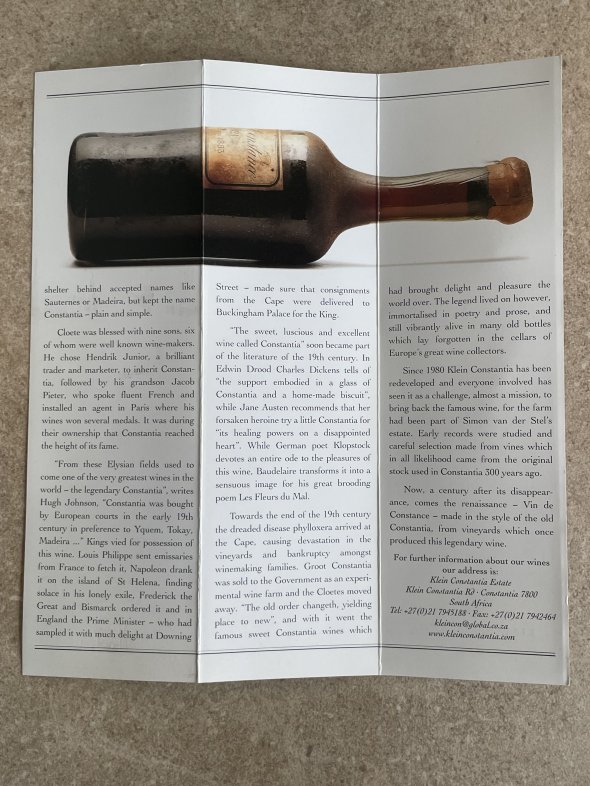 Klein Constantia, Vin De Constance, Constantia